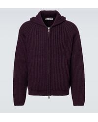 Our Legacy - Level Ribbed-Knit Wool Zip-Up Hoodie - Lyst