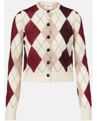 KHAITE - Charli Argyle Cashmere And Mohair Cardigan - Lyst