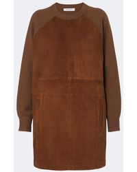 Max Mara - Leather-Trimmed Wool And Cashmere Sweater Dress - Lyst