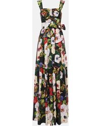 Dolce & Gabbana - Robe longue en coton a fleurs - Lyst