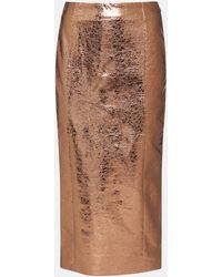 ROTATE BIRGER CHRISTENSEN - Metallic Faux Leather Pencil Skirt - Lyst