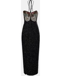 Clio Peppiatt - Abito Lungo Mariposa Con Scollo All'Americana - Lyst