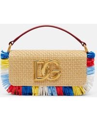 Dolce & Gabbana - 3.5 Small Raffia-Effect Crossbody Bag - Lyst