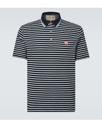 Valentino - Vlogo Striped Cotton Polo Shirt - Lyst