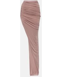 Rick Owens - Asymmetric High-Rise Cupro-Blend Maxi Skirt - Lyst