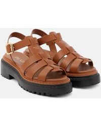 Prada - Stilvolle Ledersandalen Mit Profilsohle - Lyst