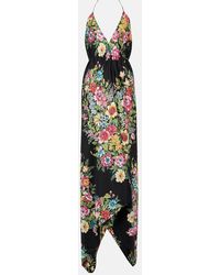 Etro - Vestido midi de seda floral - Lyst