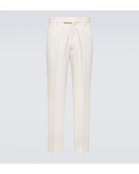 Zegna - Cotton And Wool Straight Pants - Lyst