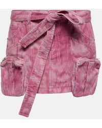Blumarine - Camouflage Denim Cargo Miniskirt - Lyst