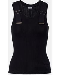 Loewe - Ribbed-Knit Cotton-Blend Tank Top - Lyst