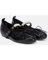 Simone Rocha - Embellished Leather Ballet Flats - Lyst