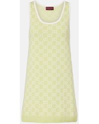 Gucci - Gg Cotton Jacquard Minidress - Lyst