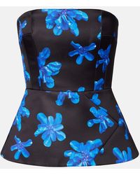 Emilia Wickstead - Regan Floral Genzianella Tube Top - Lyst