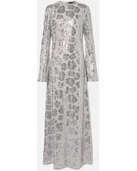 ROTATE BIRGER CHRISTENSEN - Maxikleid Aus Chiffon Mit Pailletten - Lyst