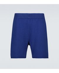 The Elder Statesman Cashmere Shorts - Blue