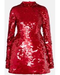 Sportmax - Minikleid Terfrite Aus Jersey Mit Pailletten - Lyst