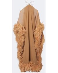 ‎Taller Marmo - Sza Sza Spirito Feather-Trimmed Kaftan - Lyst