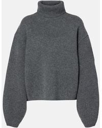 TOTEME - Ribbed-Knit Wool-Blend Turtleneck Sweater - Lyst