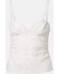 SIR. - Alessandra Embroidered Linen Top - Lyst