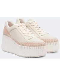 Chloé - Nama Leather Wedge Sneakers - Lyst