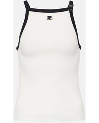 Courreges - Tank top in jersey di cotone - Lyst