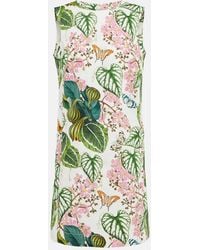 Oscar de la Renta - Floral Cotton-blend Minidress - Lyst
