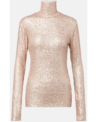 Norma Kamali - Top Mit Pailletten - Lyst