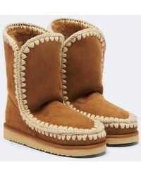 Mou - 24 Shearling-Lined Suede Mid-Calf Boots - Lyst