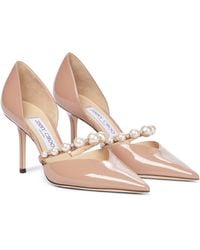 Jimmy Choo Aurelie 85 Patent Leather Court Shoes - Pink