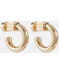 Miu Miu - Logo Hoop Earrings - Lyst