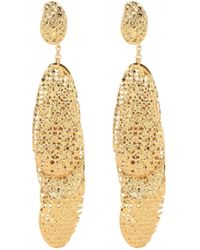 Max Mara Finanza Leaves Pendant Earrings - Metallic
