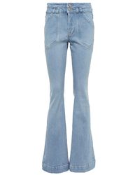FRAME - Double Button Flare High-Rise Jeans - Lyst