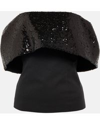 STAUD - Giselle Sequined Off-shoulder Top - Lyst