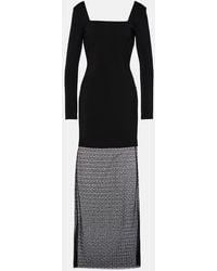 Givenchy - Vestido largo de jersey con encaje 4G adornado - Lyst