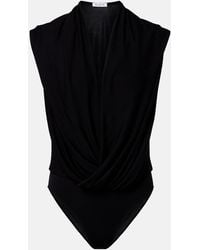 Alaïa - Draped Jersey Bodysuit - Lyst