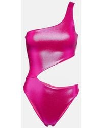 Melissa Odabash - Nassau Metallic Asymmetric Swimsuit - Lyst