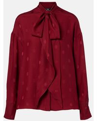 Etro - Jacquard Silk Crepe De Chine Blouse - Lyst