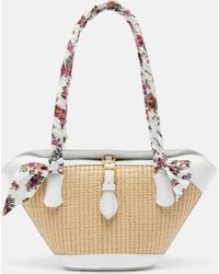 Dolce & Gabbana - Capri Medium Leather-Trimmed Raffia Tote Bag - Lyst