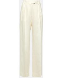 The Row - Antone High-Rise Linen Wide-Leg Pants - Lyst