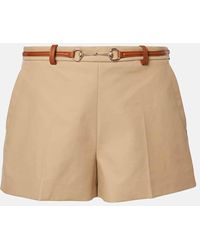 Gucci - Horsebit Cotton Drill Shorts - Lyst