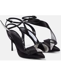 Area - X Sergio Rossi Embellished Satin Slingback Pumps - Lyst
