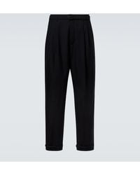 Saint Laurent - Wool Gabardine Straight Pants - Lyst