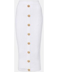 Balmain - Cable-Knit Midi Skirt - Lyst