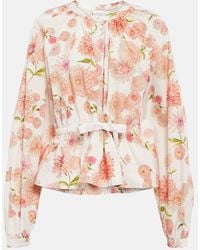 Giambattista Valli - Dahlia Printed Cotton Poplin Blouse - Lyst