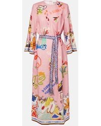 ALÉMAIS - Bedrucktes Maxikleid La Charrasca Aus Leinen - Lyst