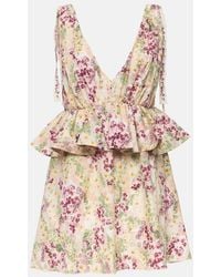 Agua Bendita - Infinito Florecer Ruffled Cotton Minidress - Lyst