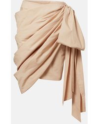 Chloé - Bow-Detail Cotton Poplin Midi Skirt - Lyst
