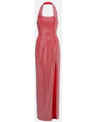 Area - Crystal-Embellished Halterneck Gown - Lyst