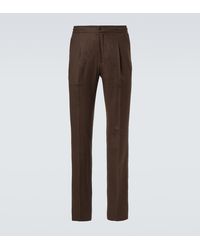 Rubinacci - Virgin Wool Flannel Tapered Pants - Lyst