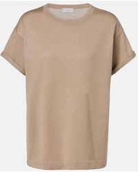 Brunello Cucinelli - Lurex Cashmere And Silk-Blend T-Shirt - Lyst
